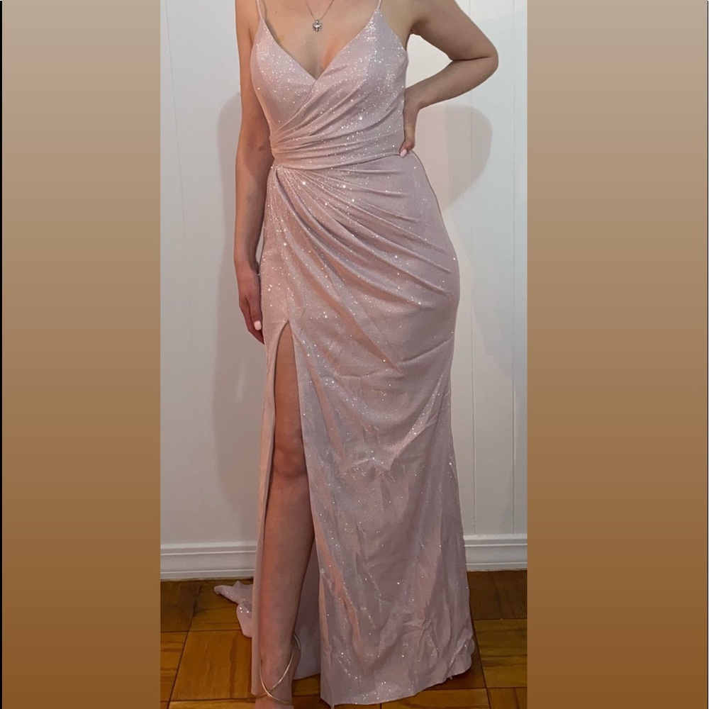 Sequin dress nude pink